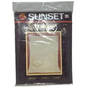 Vintage‎ 70's Sunset Stitchery Keepsake Quilt & Pillow Embroidery Kit 33" x 43"